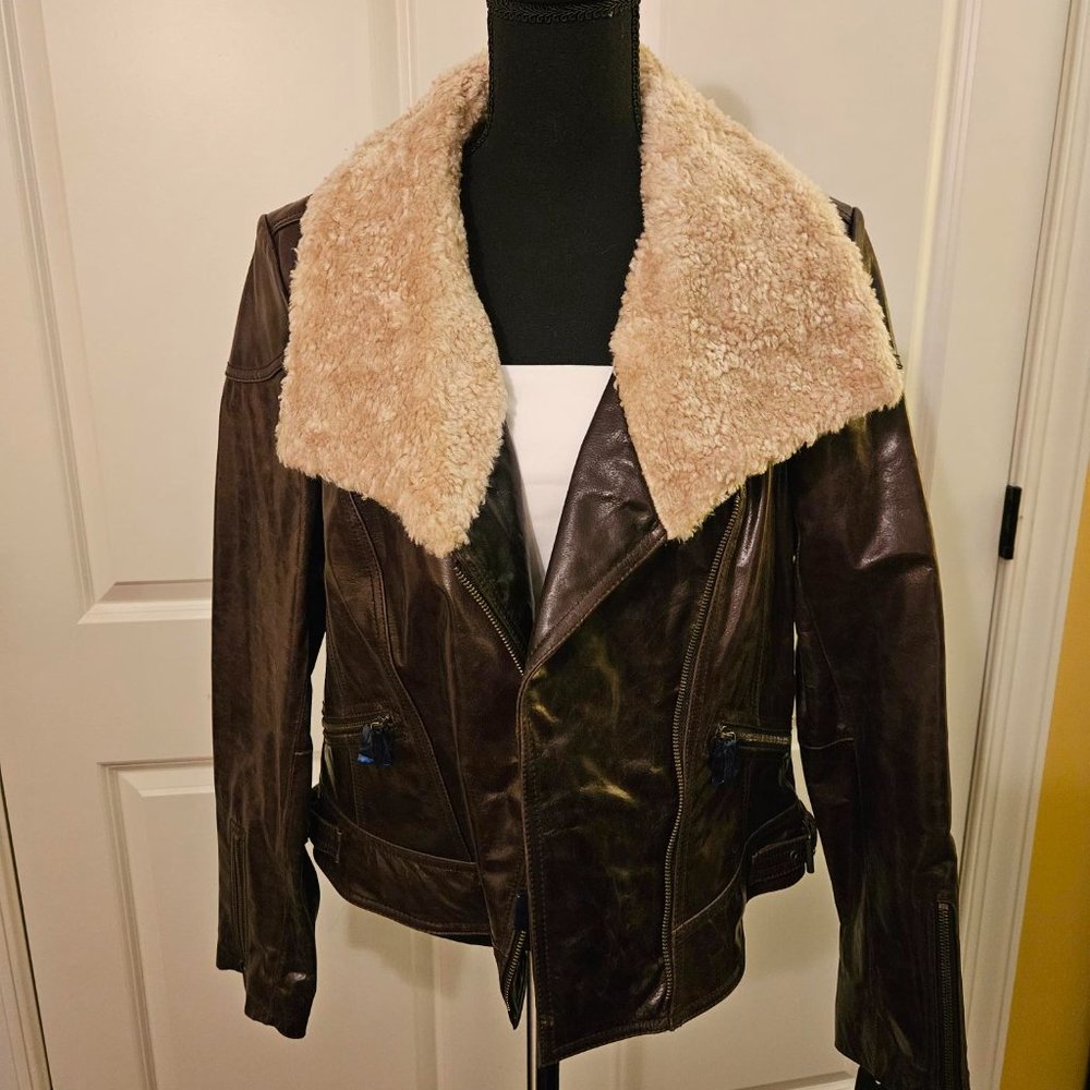 Gorgeous Chocolate Brown Bomber Jacket by Laundry - Picture 3 of 9